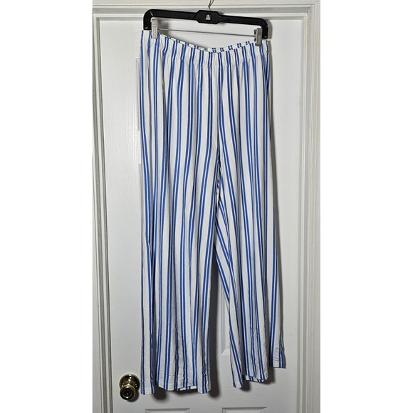 LAKE Pajama Pants Size Medium Pima Cotton White Blue Striped Bottom Only - Picture 1 of 4